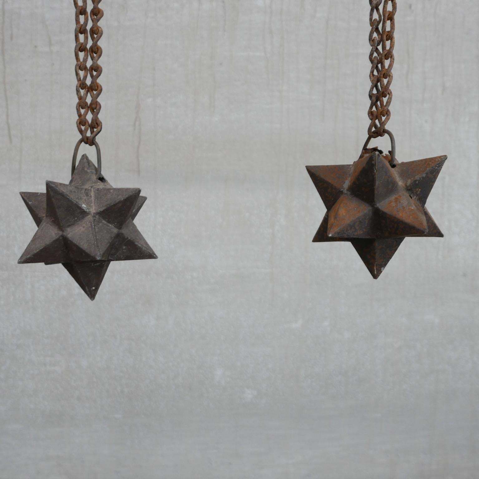 Antique French Cast Iron Geometric Etoile Star Curios