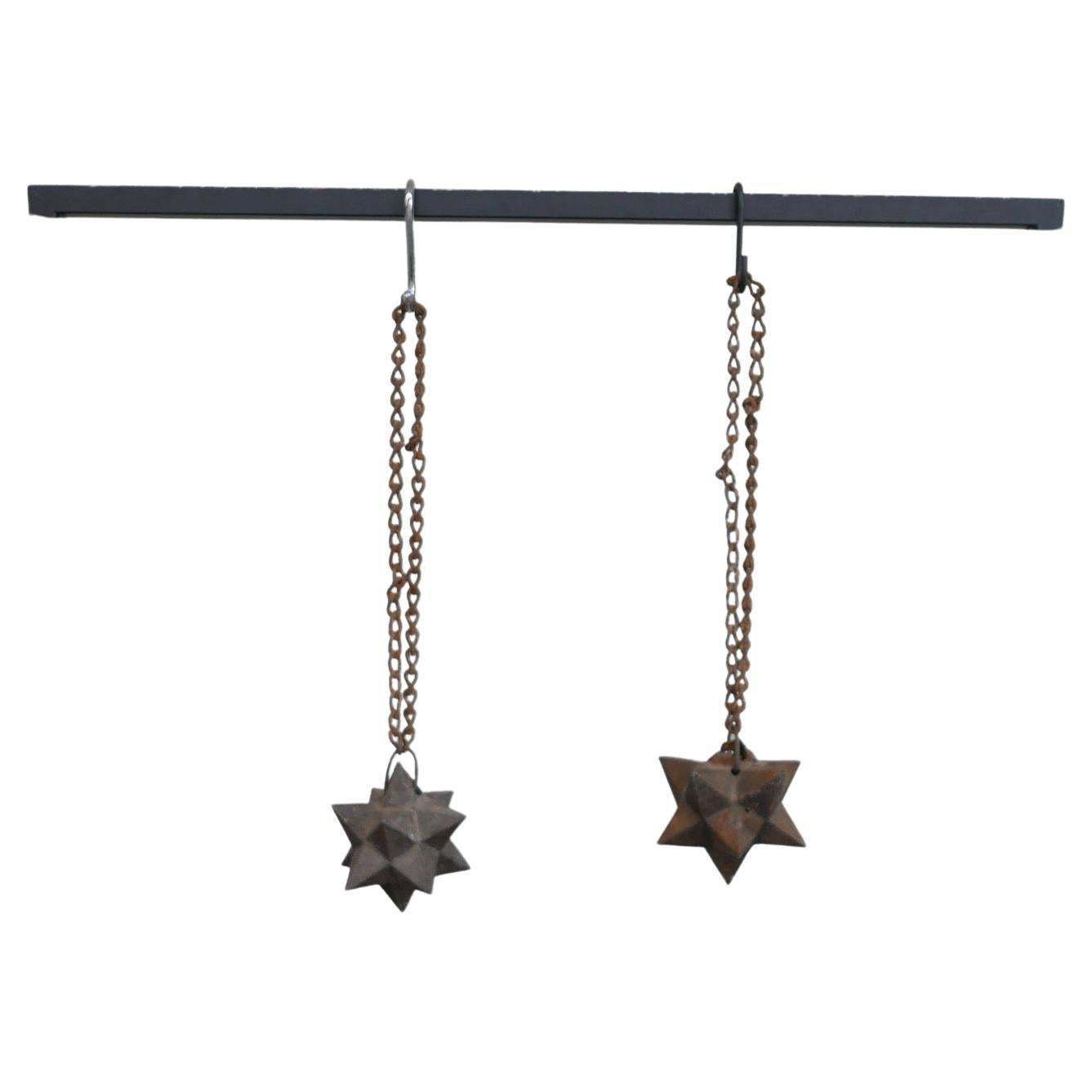 Home Decor Antique French Cast Iron Geometric Etoile Star Curios photo