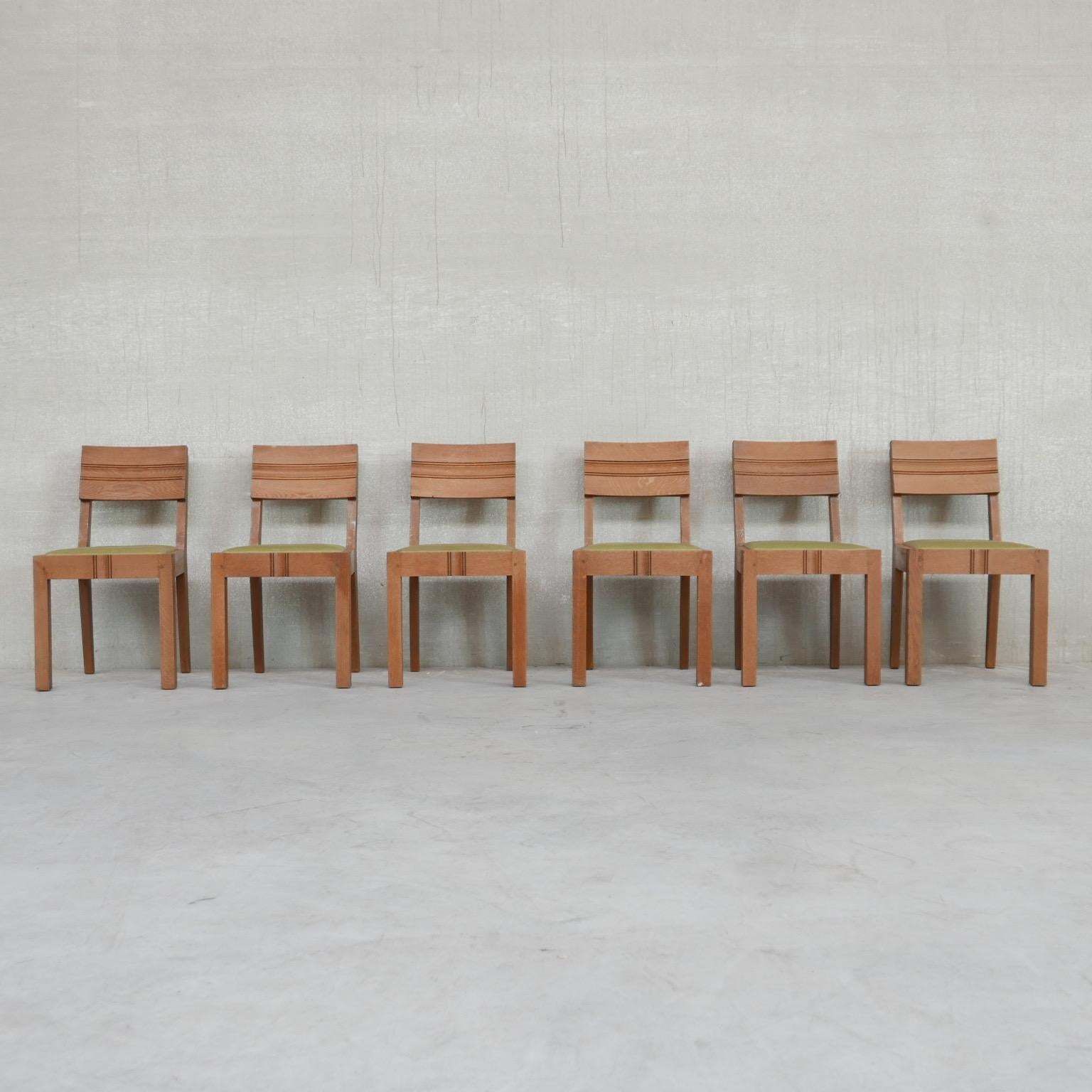 Set Of Six Charles Dudouyt Art Deco Dining Chairs 6 photo vintage
