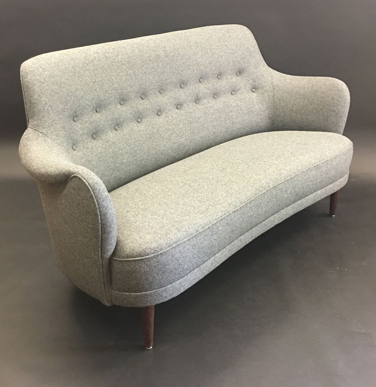 2 Seat 'Samas'sofa By Carl Malmsten For O.H. Sjogren Of Sweden In New Grey Woolen Fabric photo furniture
