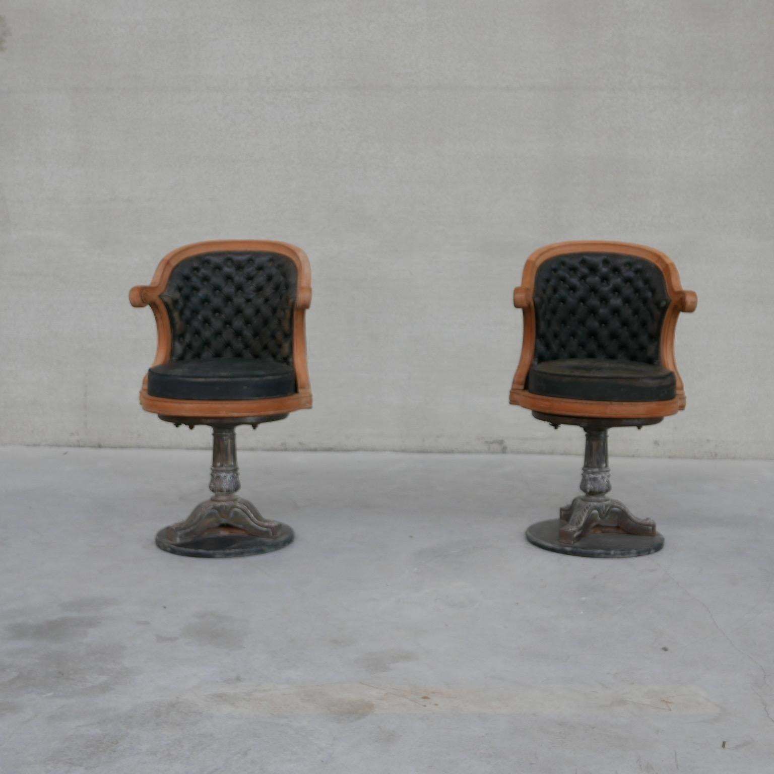 Pair Of Antique Captain's Swivel Office Chairs 2 photo furniture