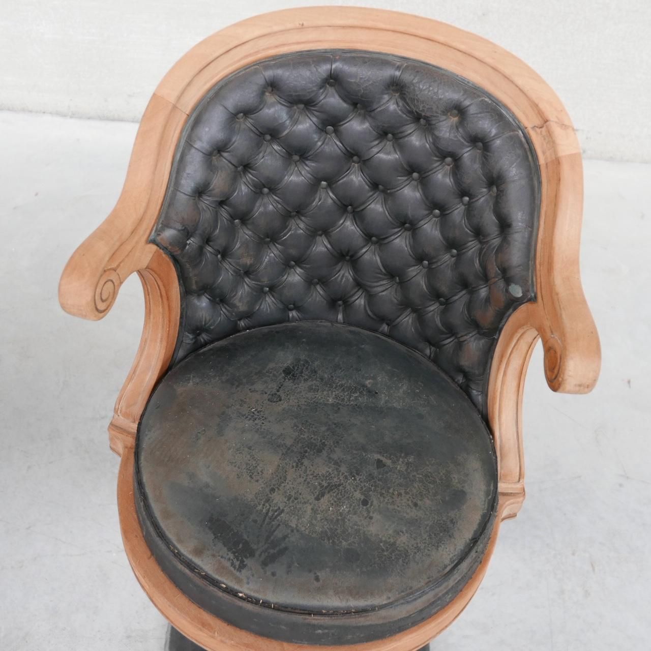 Furniture Pair Of Antique Captain's Swivel Office Chairs 2 photo