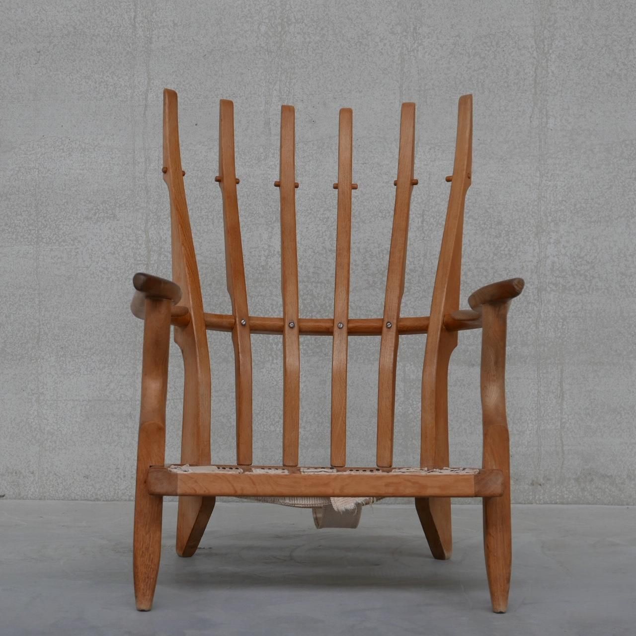 Guillerme Et Chambron Oak Mid Century Repos Armchair photo vintage