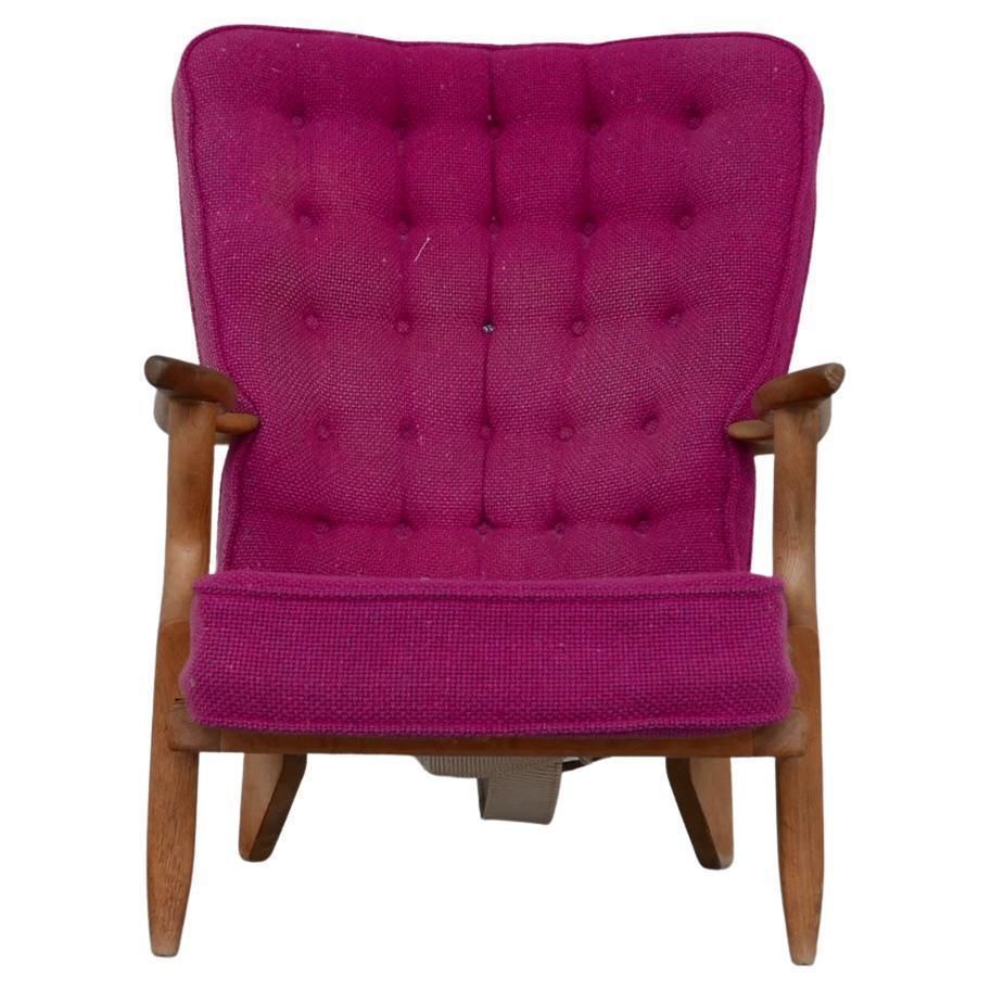photo buy Guillerme Et Chambron Oak Mid Century Repos Armchair