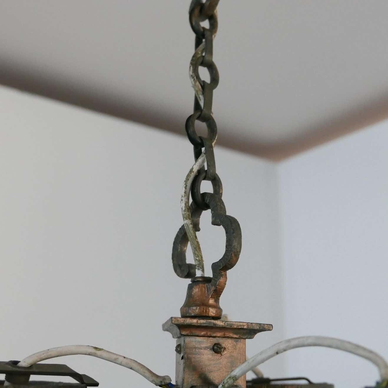 Antique English Frosted Glass Chandelier Pendants '2' photo 1075.0