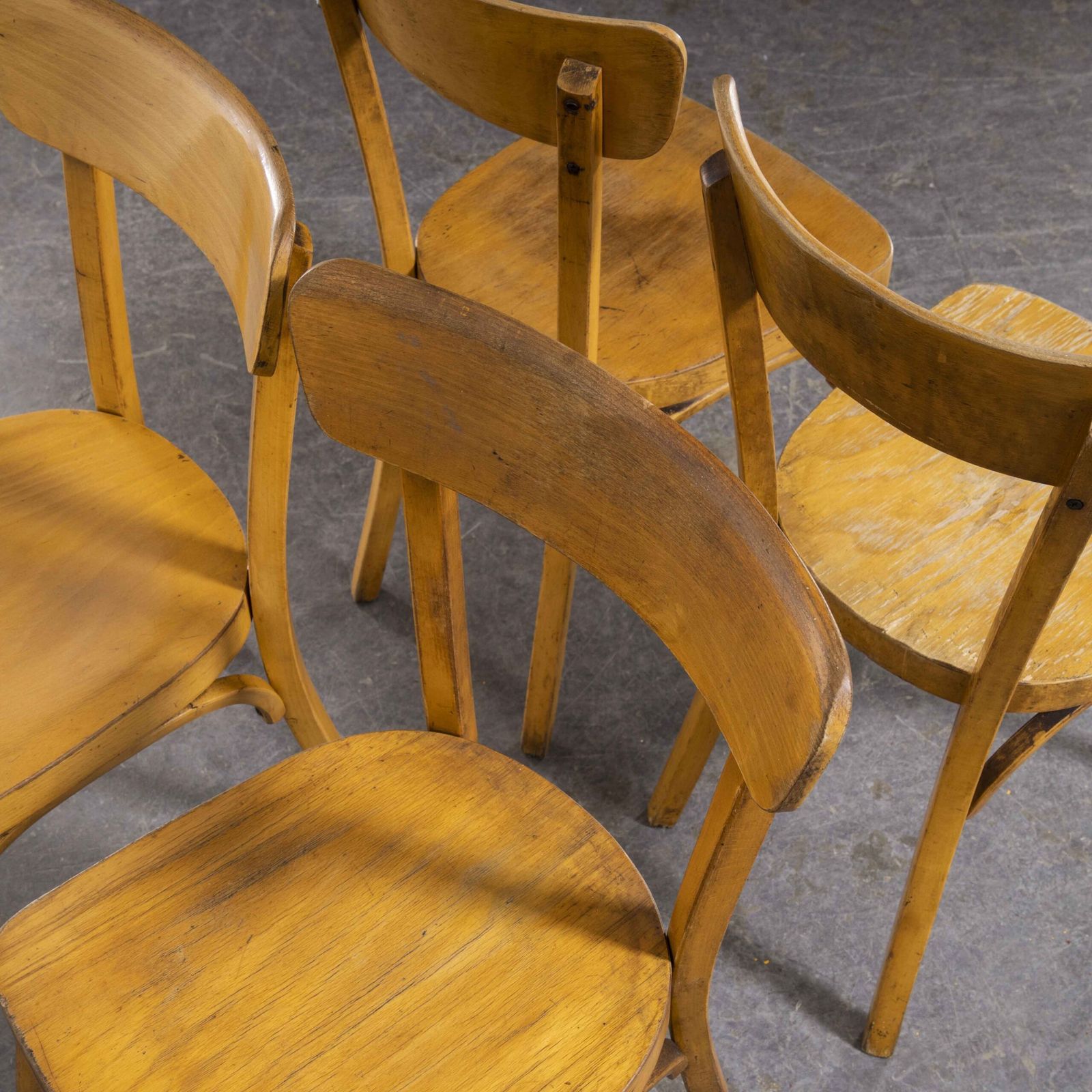 1950’s Baumann Bentwood Saddle Back Dining Chair – Honey – Set Of Four photo Furniture