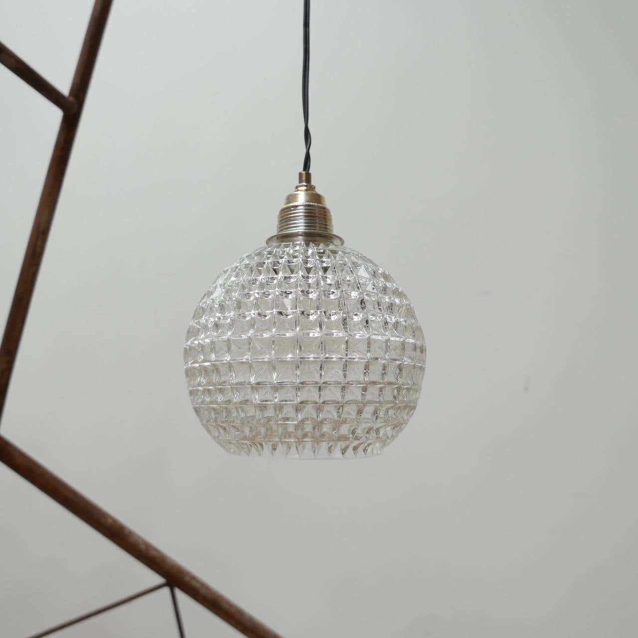 Late 20th Dutch Glass Ball Pendant Light (15 Left) photo furniture