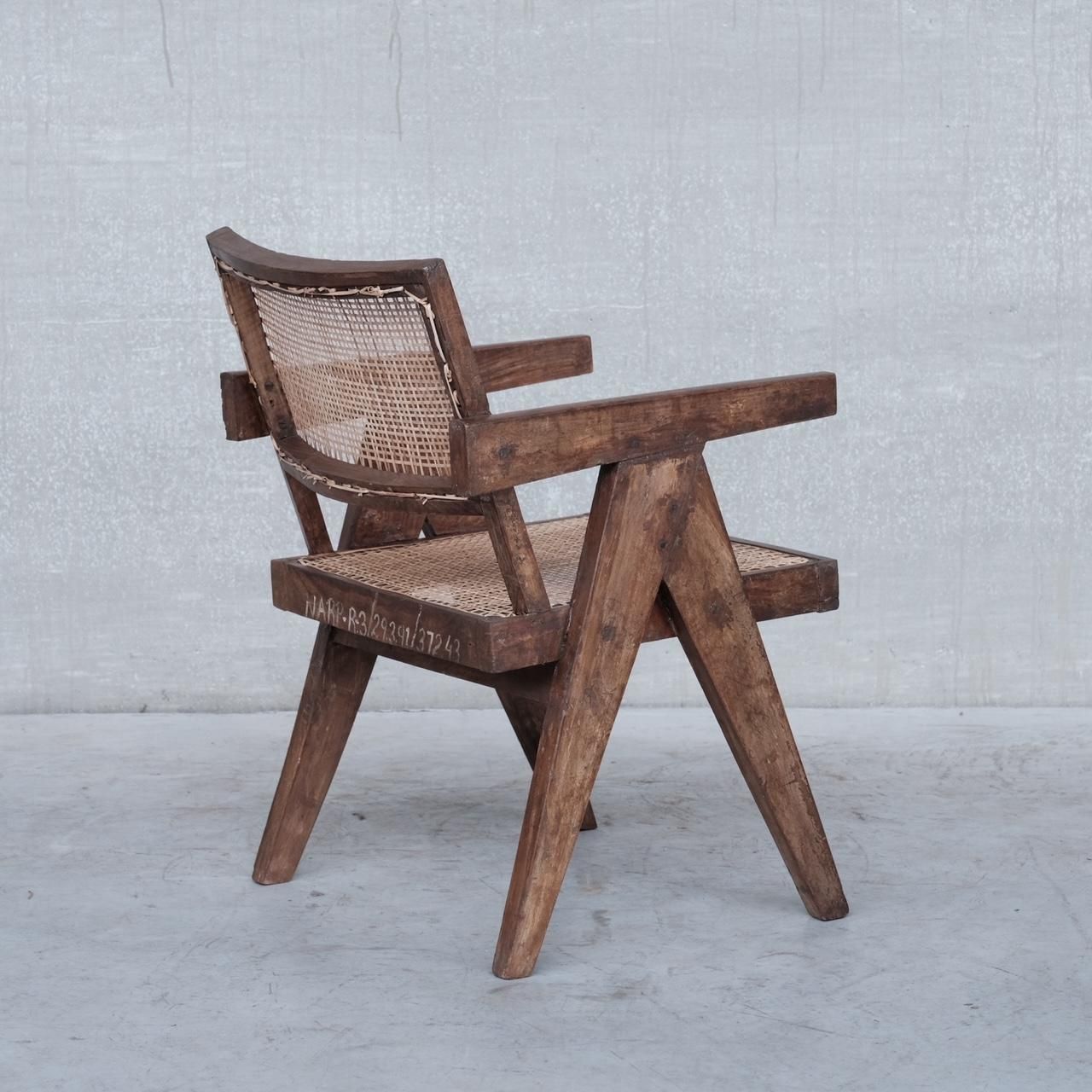 Pierre Jeanneret Mid Century Office Cane Chair Pj Si S8 B photo for sale