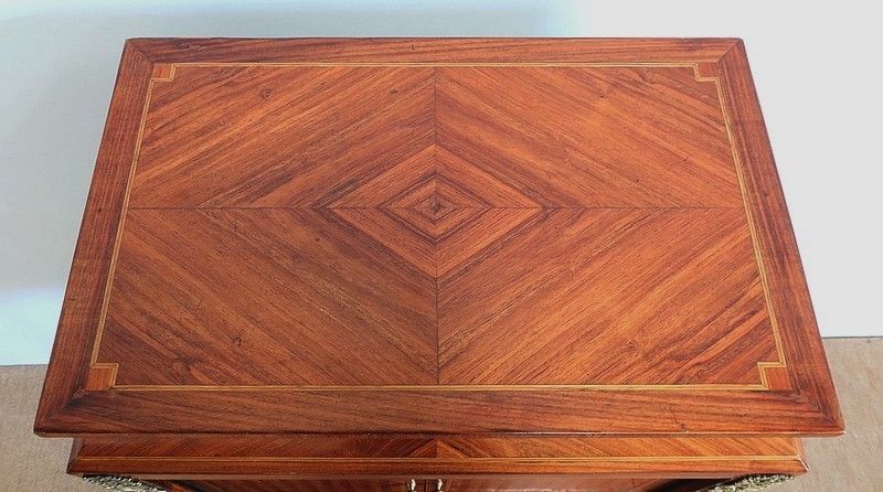 Small Cabinet In Marquetry Of Various Woods, Louis XVI Style – 1900 photo vinterior