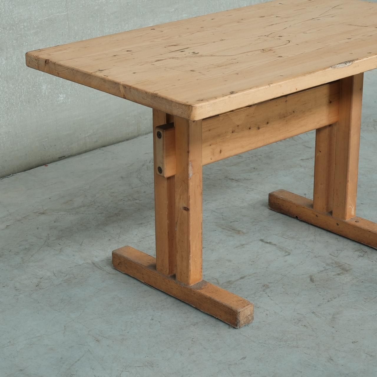 Charlotte Perriand Mid Century French Les Arcs Dining Table, 'No.2' photo vinterior