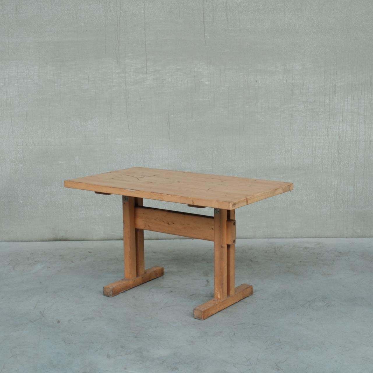 Furniture Charlotte Perriand Mid Century French Les Arcs Dining Table, 'No.2' photo