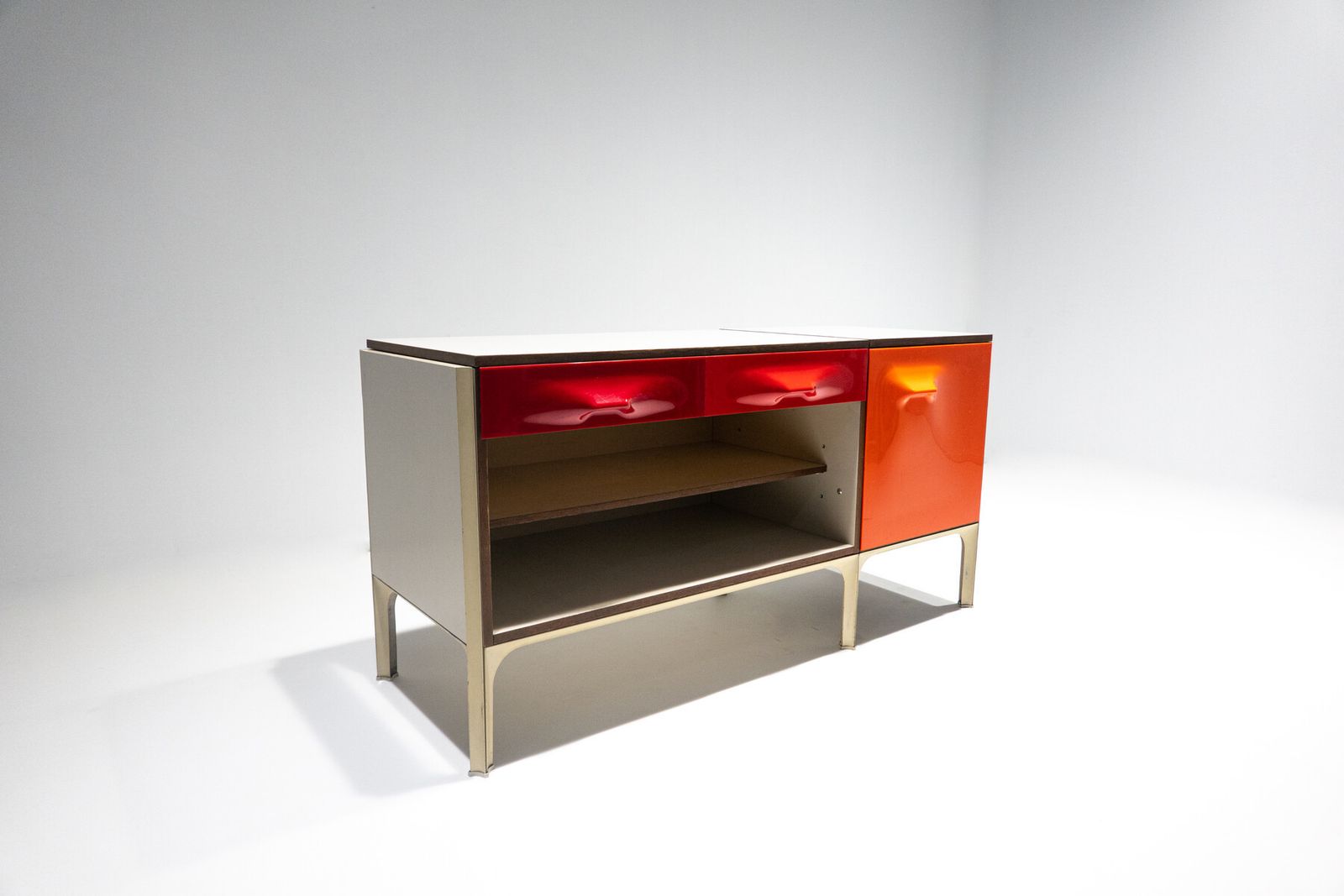Mid Century Modern Desk With Sliding Top By Raymond Loewy