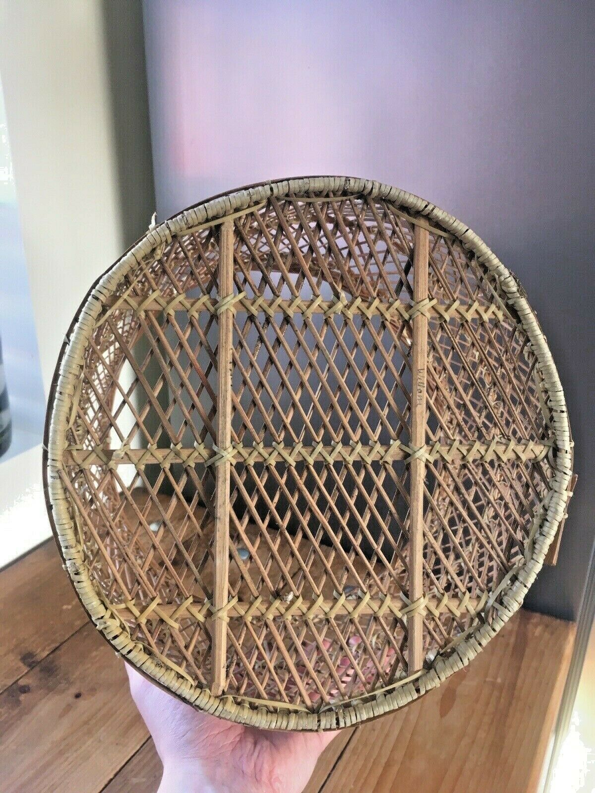 photo furniture Vintage 50's 60's Woven Wicker Basket Waste Paper Bins Boho Tiki Retro Kitsch