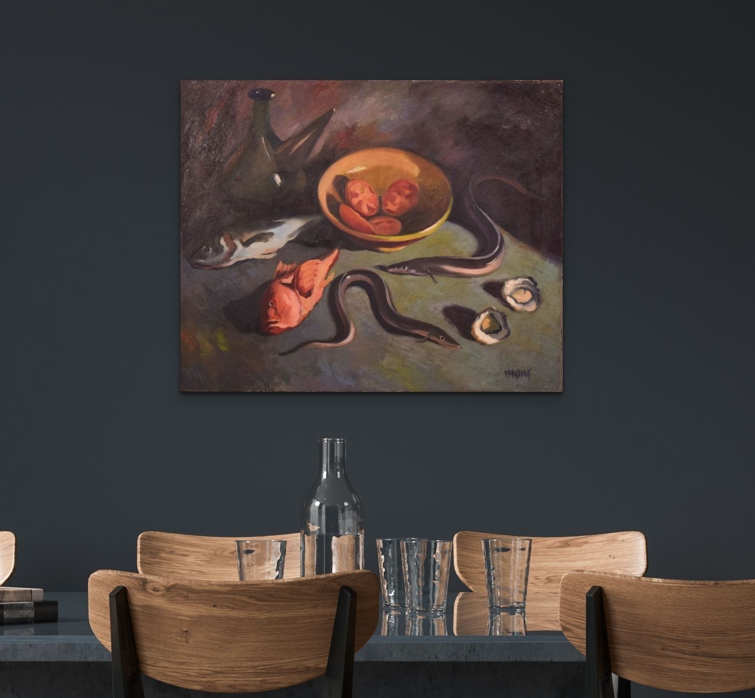 Groot Stilleven Met Vis En Oesters photo furniture