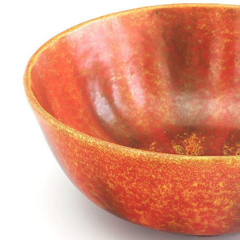 Pilkington's Royal Lancastrian Orange Vermilion And Black Bowl 1930s photo furniture