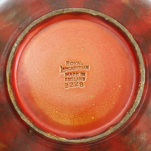 Pilkington's Royal Lancastrian Orange Vermilion And Black Bowl 1930s photo buy