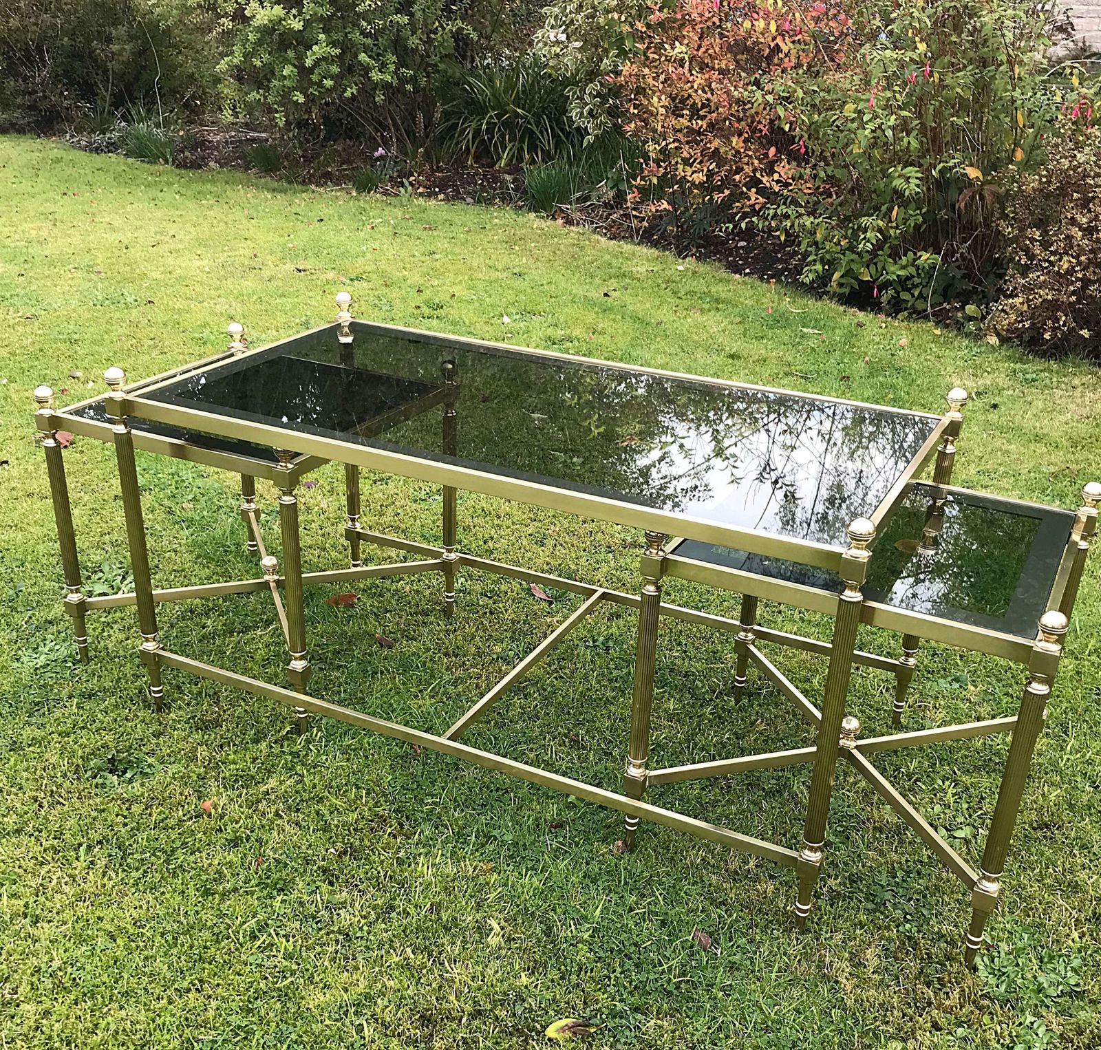 Nest Of Brass And Glass Coffee Tables photo Furniture