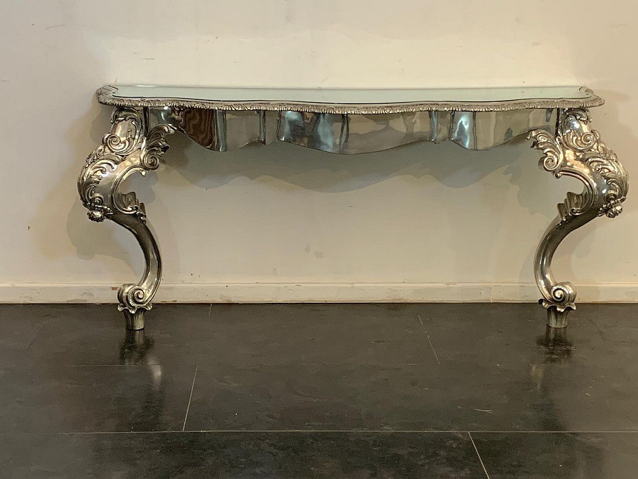 Eclectic Metal Console Table Designed By Piero Figura For Atena, 80s photo for sale