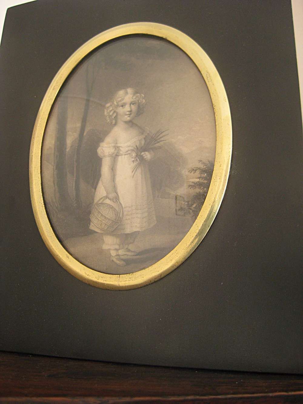 Early 19th Century Engraving Of A Young Girl photo for sale