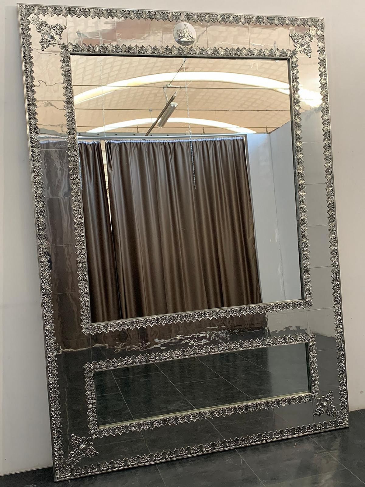 18811.52 Large Metal Mirror By Piero Figure For Athena, 1980s photo