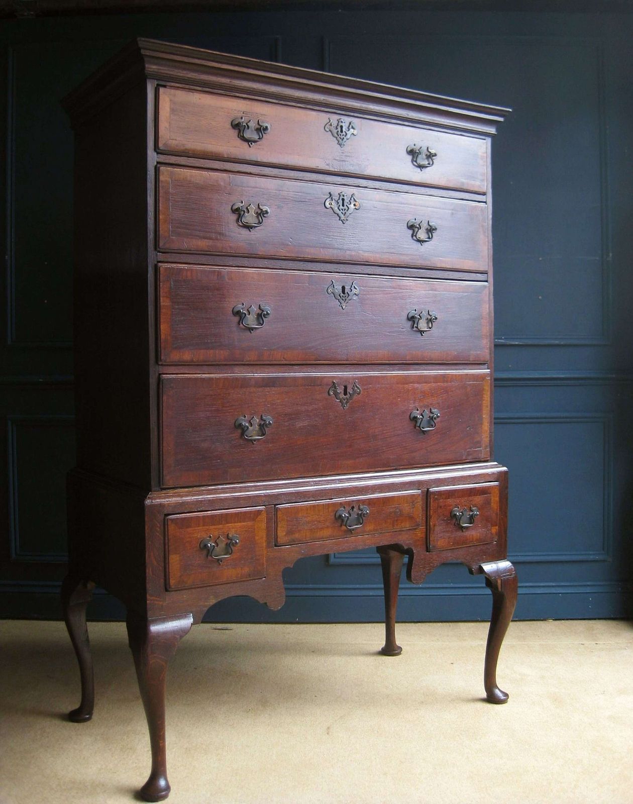 Georgian Oak Chest On Stand, 1800s