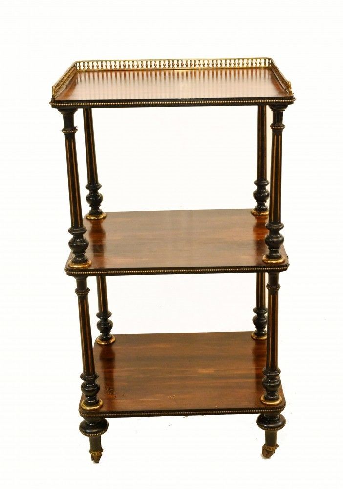 Victorian Whatnot Shelf Trolley Rosewood 1860 photo Furniture