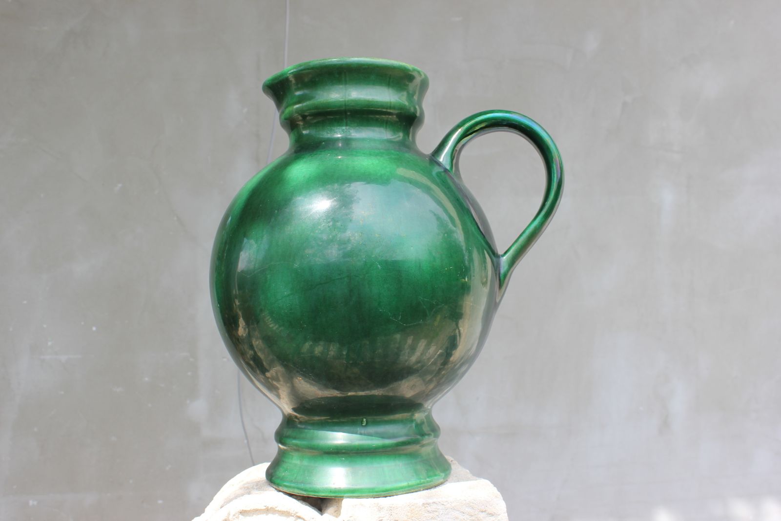 Large Ceramic Green Vase Holiday Gift Rustic Style Handmade Pottery Farmhouse Decor Anniversary Gift Flower photo vintage