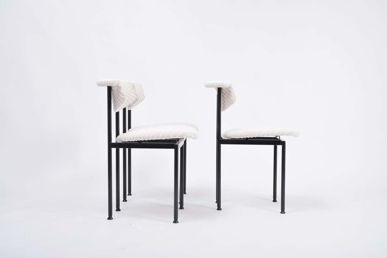 Set Of Three Dutch White Alpha Chairs Designed By Rudolf Wolf, 1960s photo buy