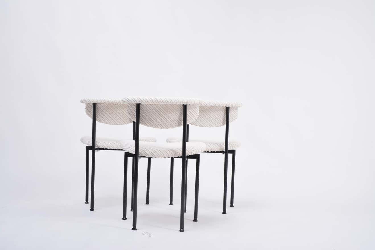 2550.0 Set Of Three Dutch White Alpha Chairs Designed By Rudolf Wolf, 1960s photo