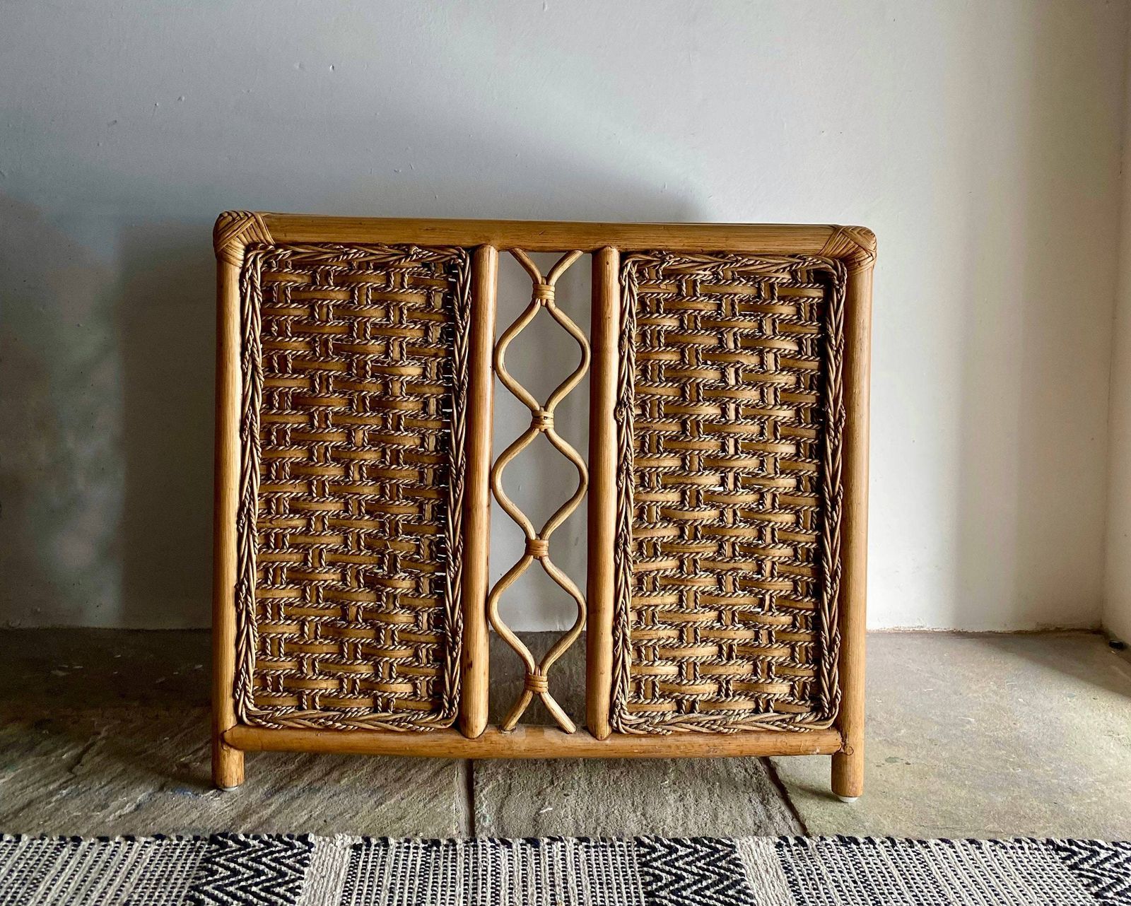 Set Of Bamboo Rattan Cane Mid Century Nest Of Tables photo Furniture