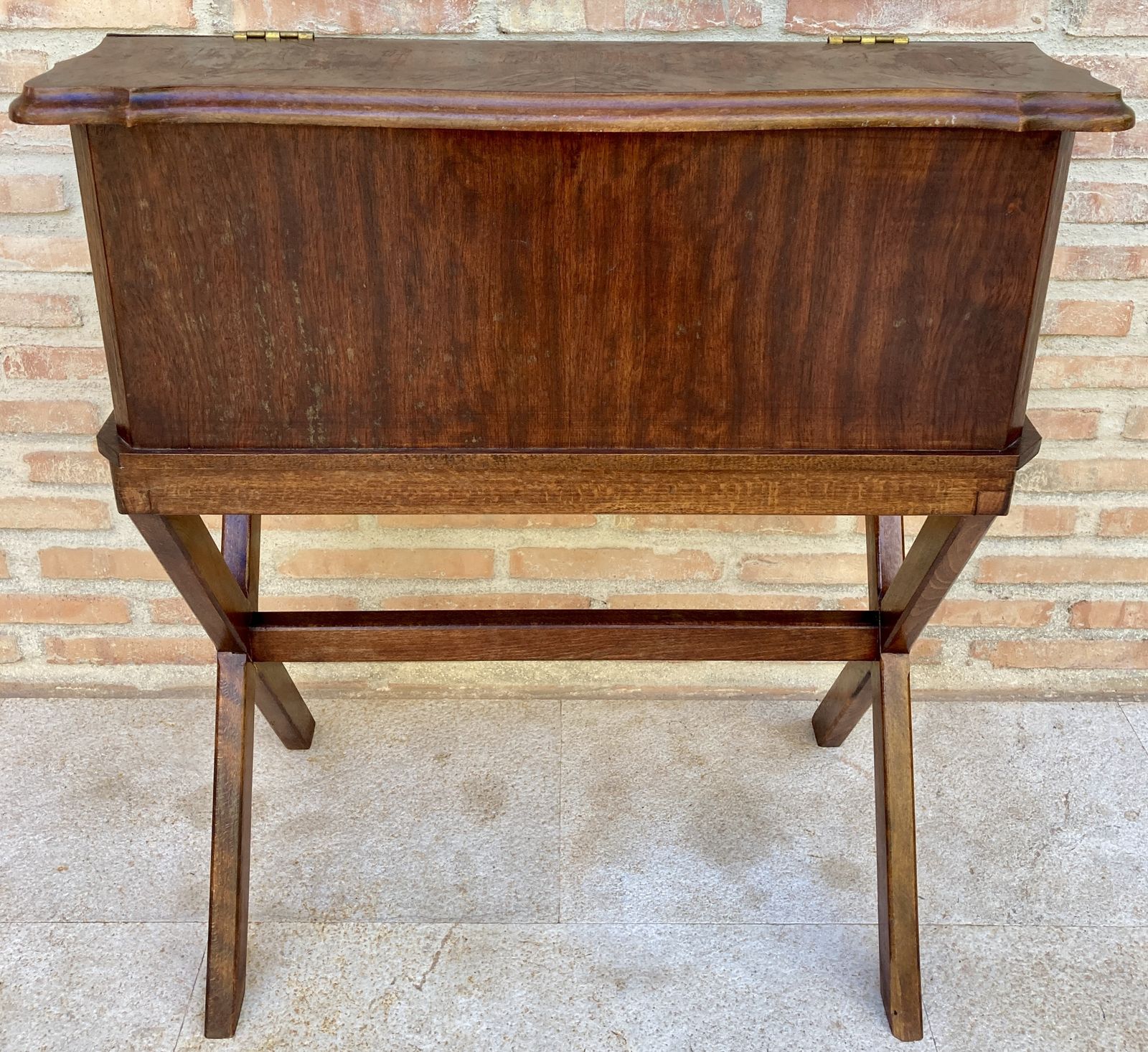 Furniture Early 20th Century Walnut & Leather Secretary Desk photo
