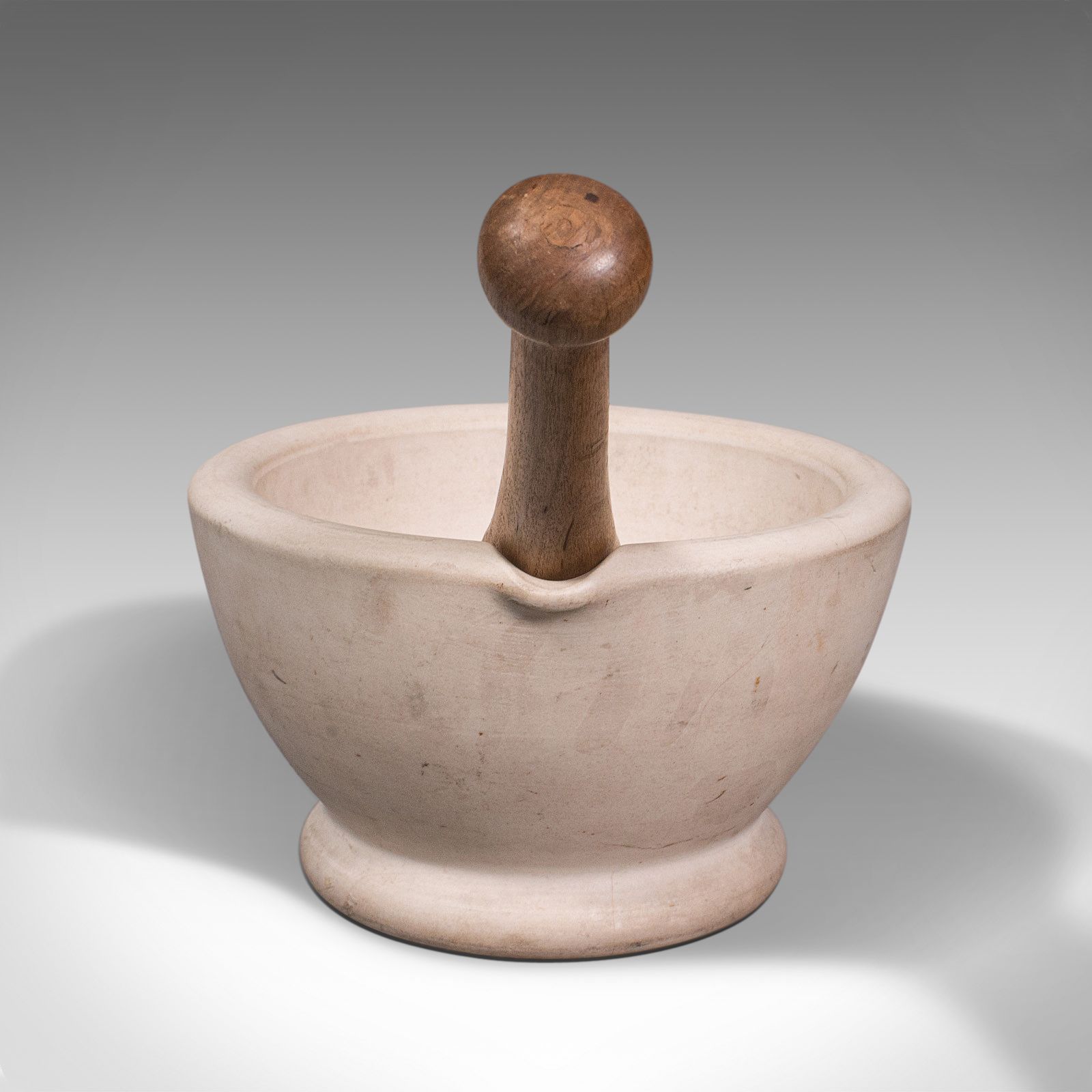 Antique Mortar And Pestle, English, Ceramic, Apothecary, Cookery Tool photo vintage