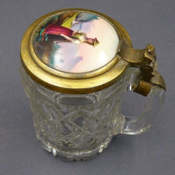Glass Beer Mug Of The Cristalleries De St. Louis. France 1900   1920 photo vintage