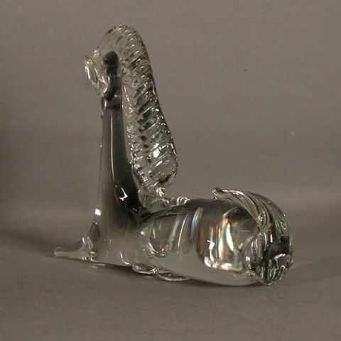Murano. Crystal Horse Lying. Italy. 1950   1960 photo Home Decor