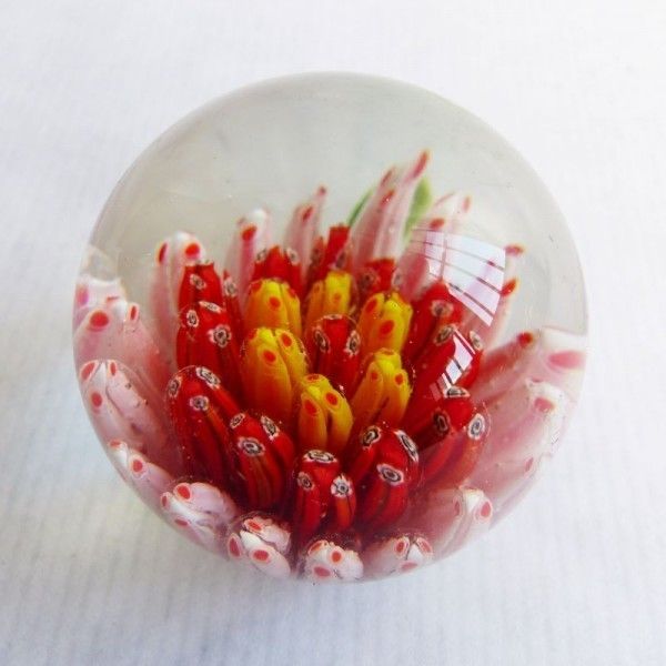 Millefiori Glass Paperweight By Murano. 1970   1970