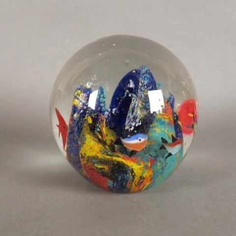 Murano Glass Paperweight Aquarium 1950   1959 photo Home Decor