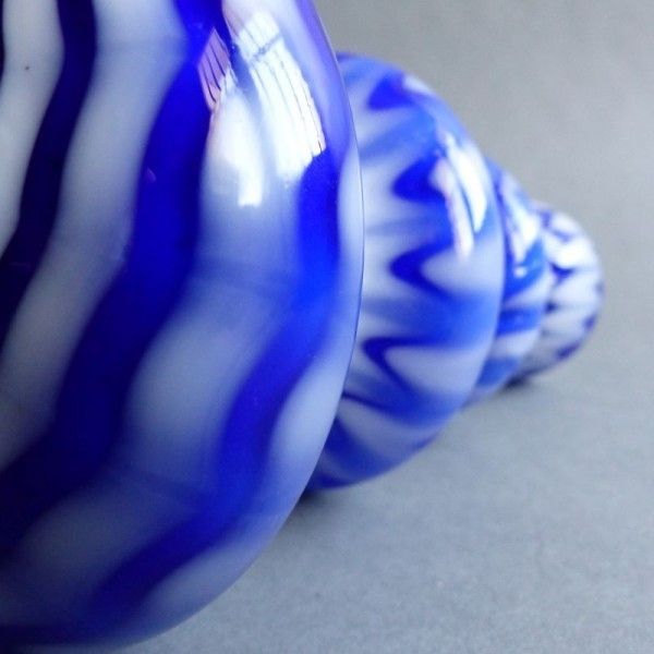 Murano Glass Vase Blue White Italy 1950   1960 photo 147.0