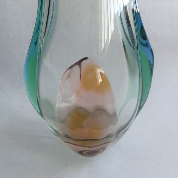 Glass Vase By Josef Hospodka For Chribsa Glas. 1950   1959 photo Home Decor