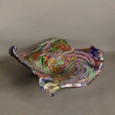 photo vinterior Big Glass Bowl Murano Dino Martens Fratelli Toso Tutti Frutt
