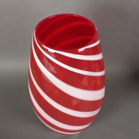 Big Red   White Murano Glass Vase. 1950   1959 photo 743.0