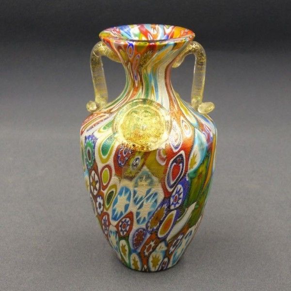Murano Vase Millefiori By Gambaro And Poggi  Made In Italy photo for sale