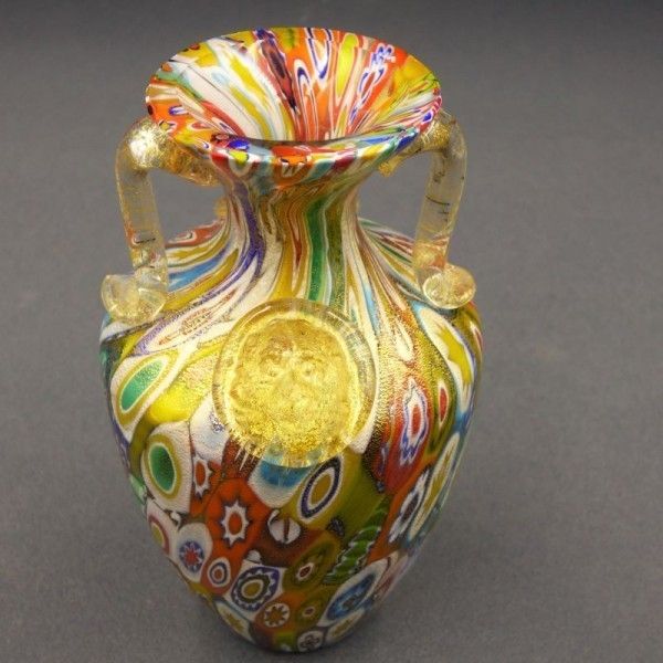 photo furniture Murano Vase Millefiori By Gambaro And Poggi  Made In Italy