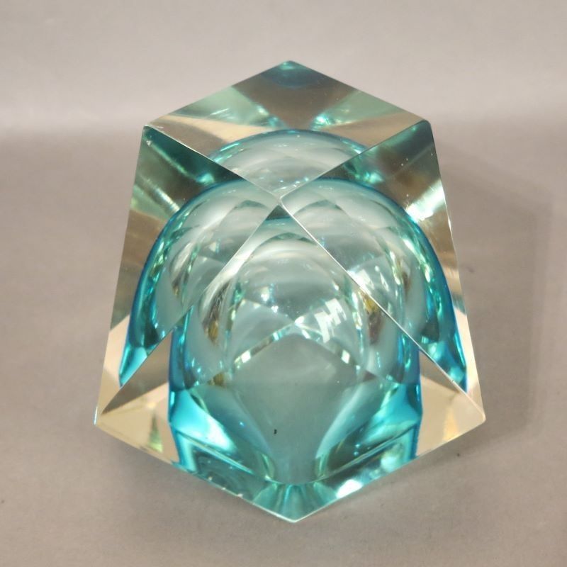 Home Decor Faceted Murano Sommerso Glass Bowl By Flavio Poli 1950   1959 photo