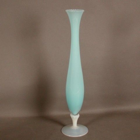 Opal Glass Flower Vase. Venice. Italy. 1950   1955. photo furniture