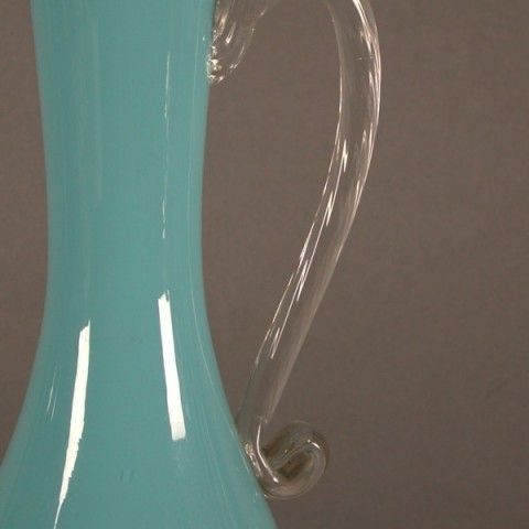 Opal Glass Flower Vase. Venice. Italy. 1950   1955. photo Home Decor