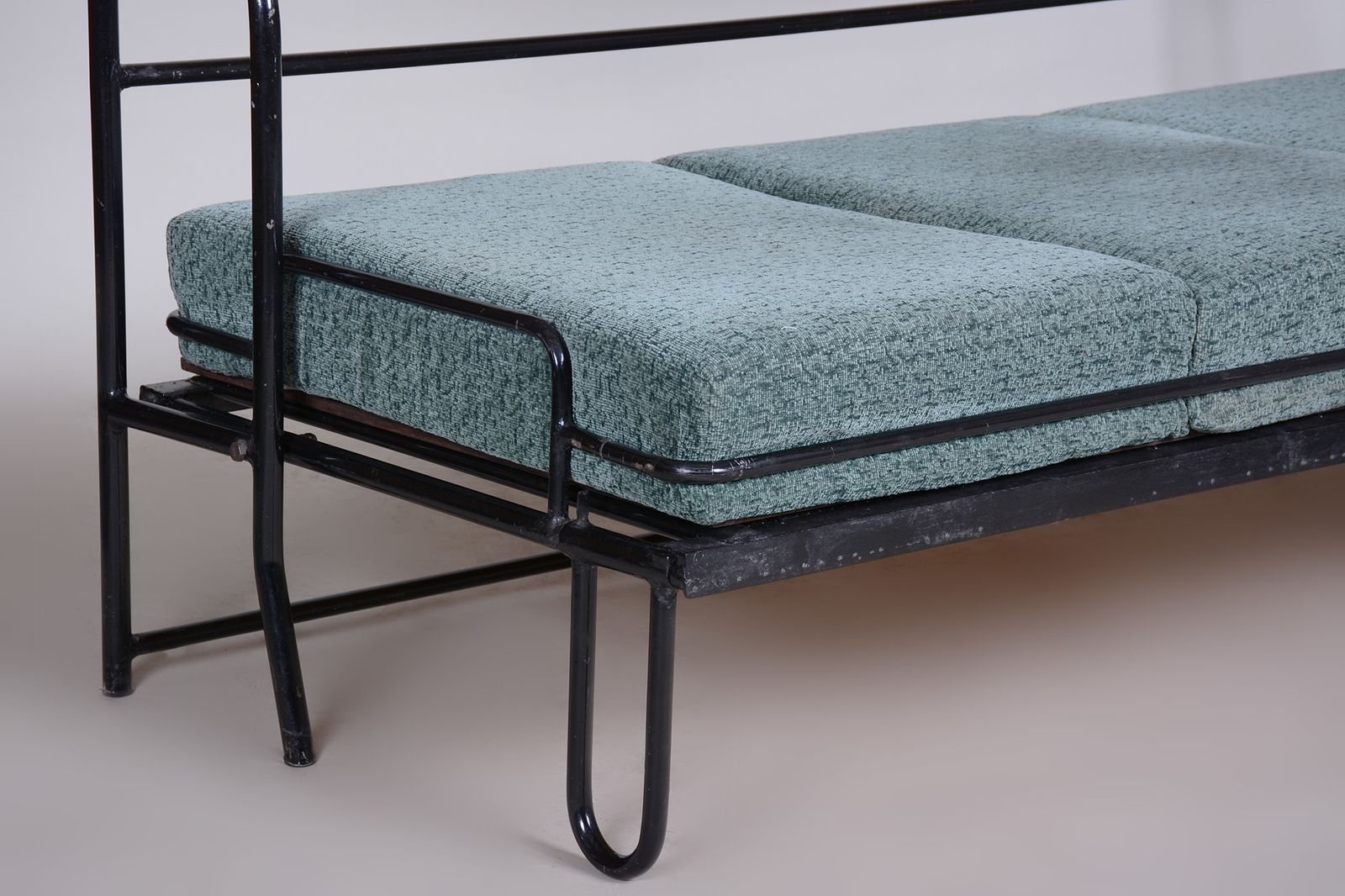 photo for sale Brown And Blue Bauhaus Sofa Made In 1930s Czechia