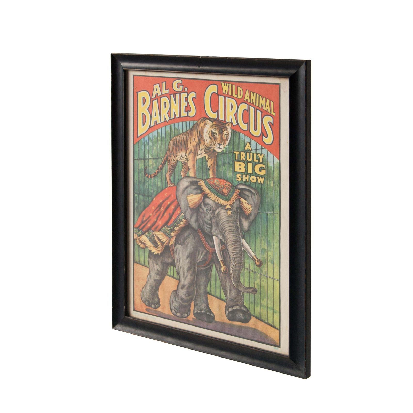 Al G. Barnes Animal Show Circus Original Poster Framed, United States, 1895 photo furniture