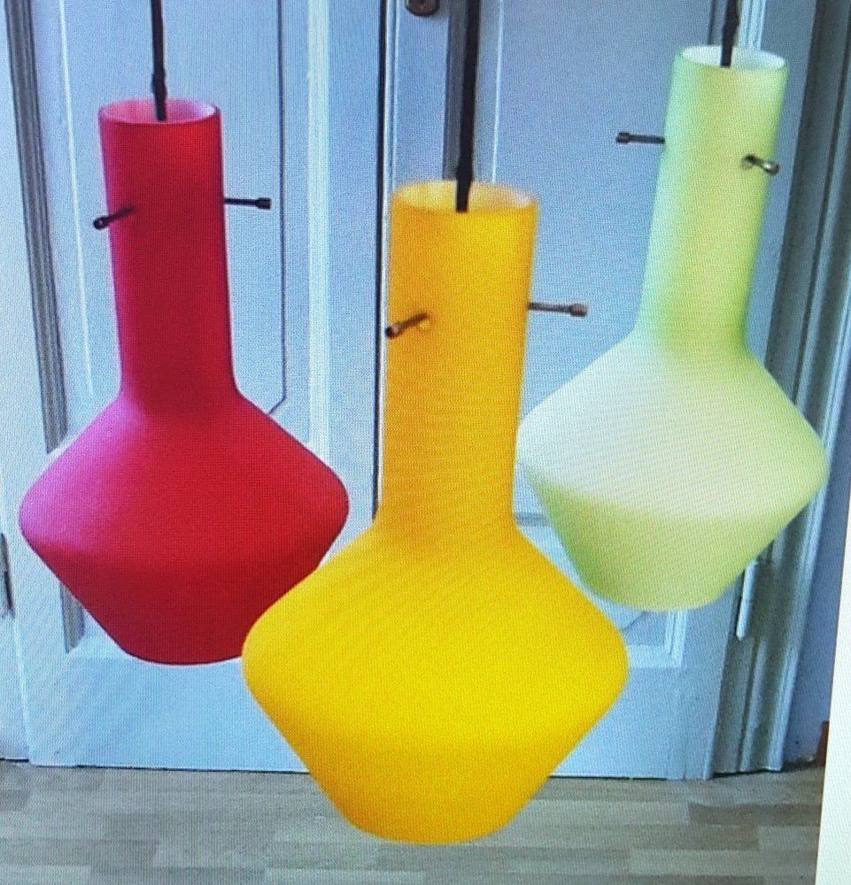 Italian Yellow, Red, And Green Glass Pendant Lamp, 1960s photo furniture