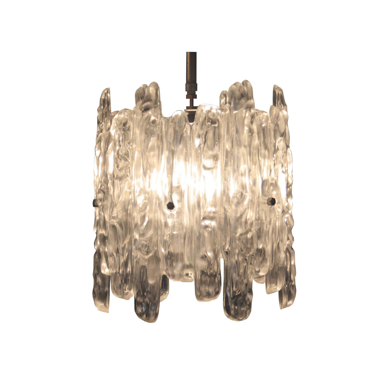 Ceiling Lamp Model "Ice Glass" Designed And Produced By J.T. Kalmar Austria 1960 photo for sale