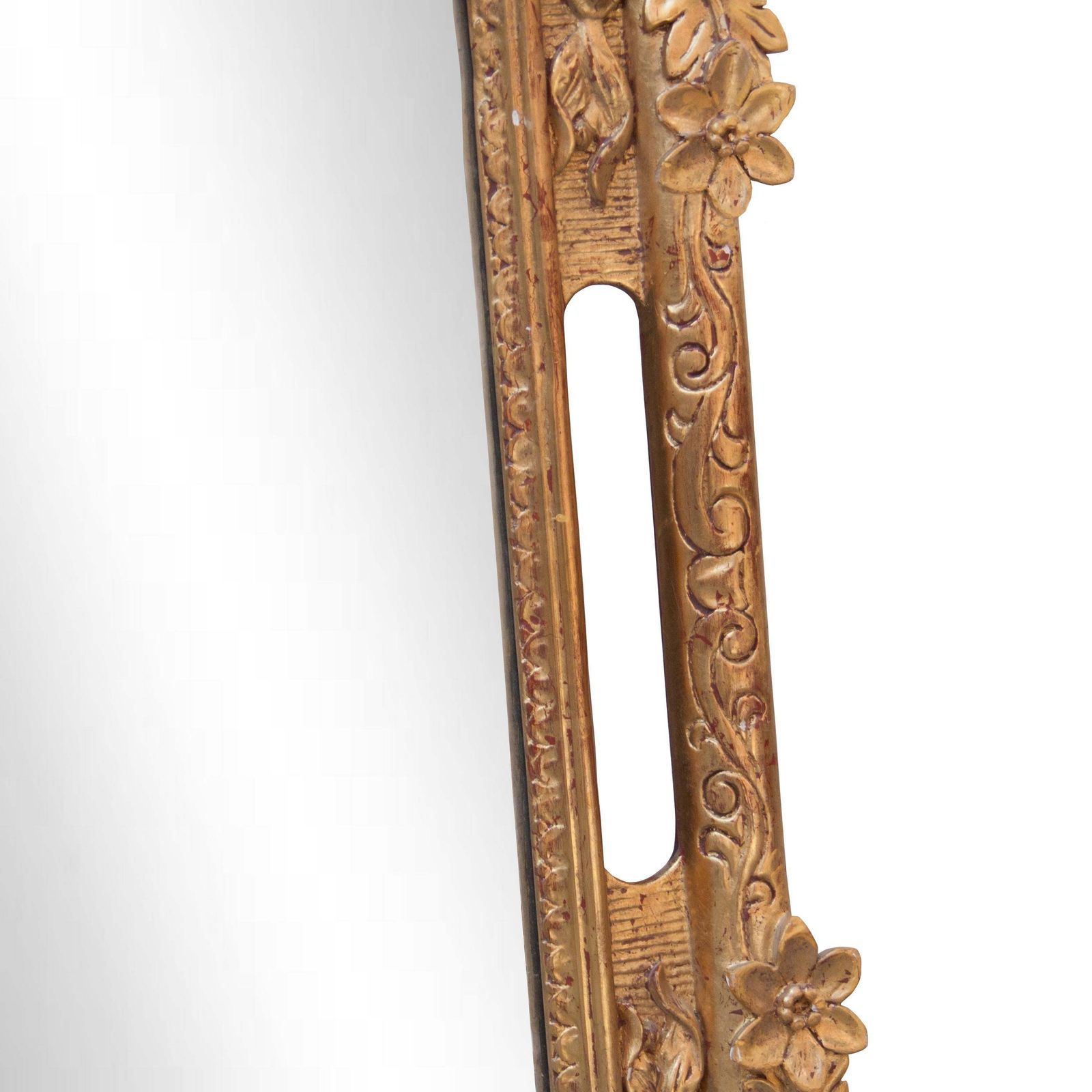 Neoclassical Baroque Gold Foil Hand Carved Wooden Mirror, 1970 photo Home Decor
